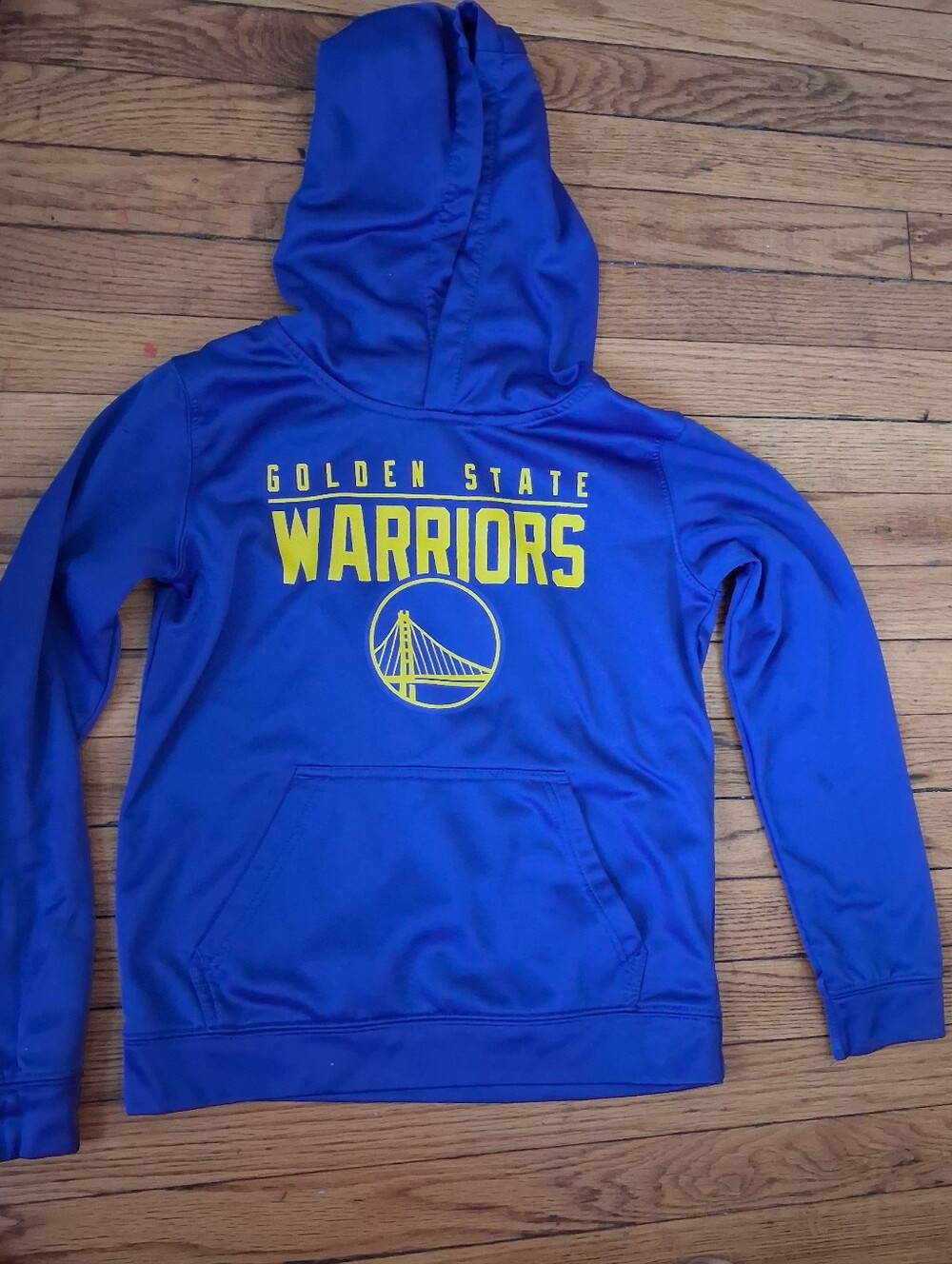 Golden State Warriors - Youth Boys NBA Blue/Yellow Hoodie. Size Medium (10-12)